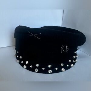 New- Crystal Embellished Baker Boy Cap